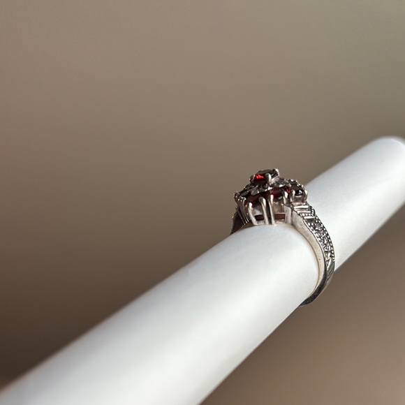 Vintage Garnet Ring 925 - Picture 3 of 8